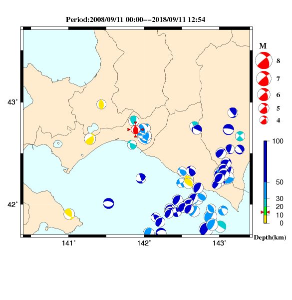 過去に起きた地震のＣＭＴ解