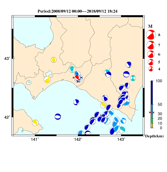 過去に起きた地震のＣＭＴ解