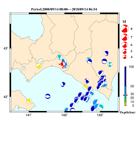 過去に起きた地震のＣＭＴ解
