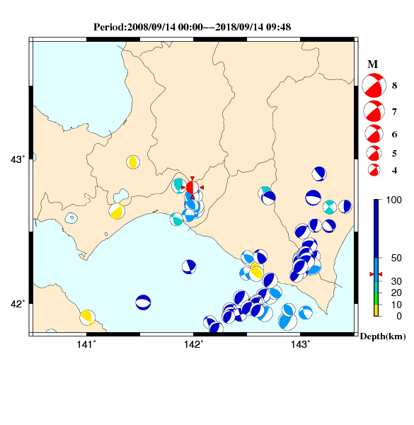 過去に起きた地震のＣＭＴ解