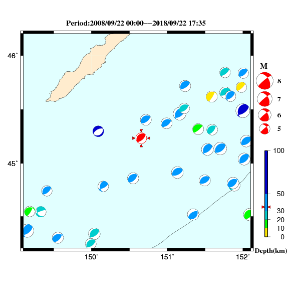 過去に起きた地震のＣＭＴ解