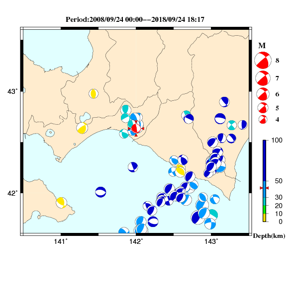 過去に起きた地震のＣＭＴ解