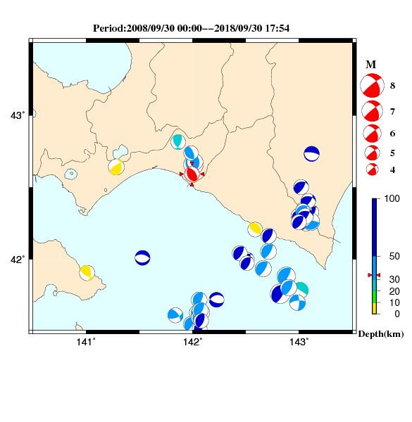 過去に起きた地震のＣＭＴ解