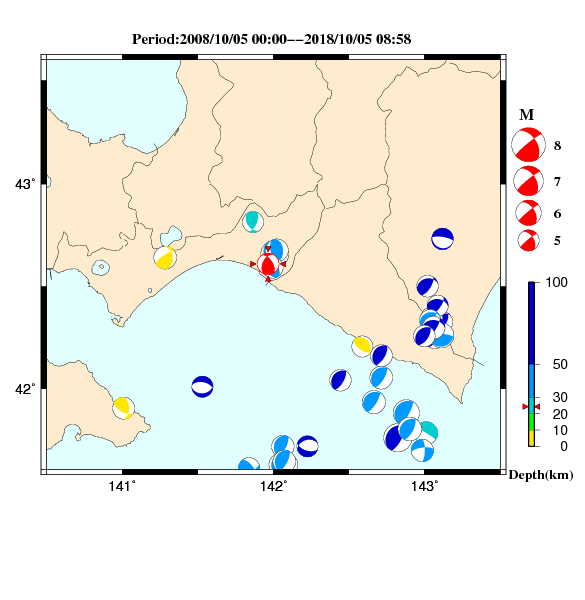 過去に起きた地震のＣＭＴ解