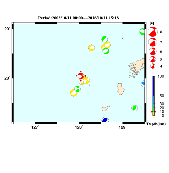 過去に起きた地震のＣＭＴ解