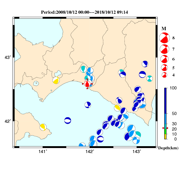 過去に起きた地震のＣＭＴ解