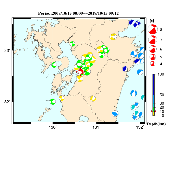 過去に起きた地震のＣＭＴ解