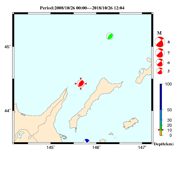 過去に起きた地震のＣＭＴ解