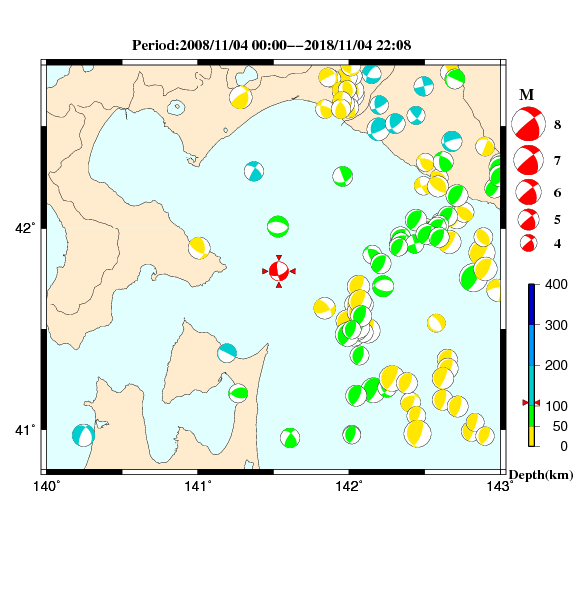 過去に起きた地震のＣＭＴ解