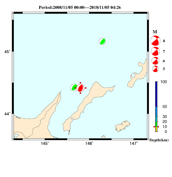 過去に起きた地震のＣＭＴ解