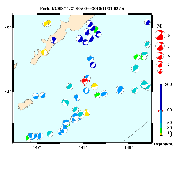 過去に起きた地震のＣＭＴ解