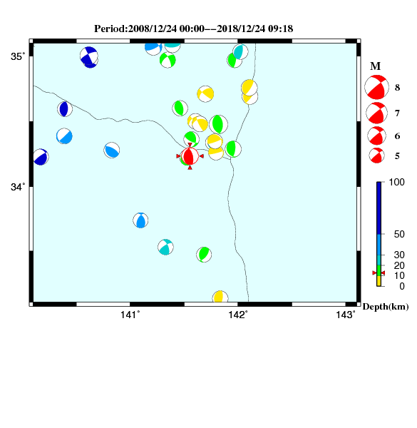 過去に起きた地震のＣＭＴ解