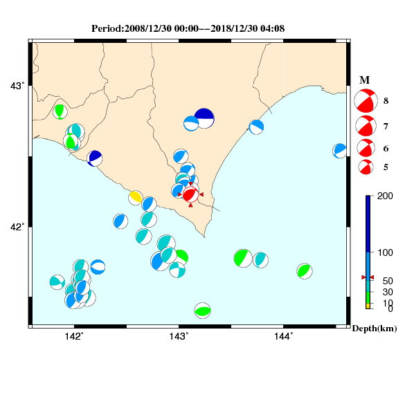 過去に起きた地震のＣＭＴ解