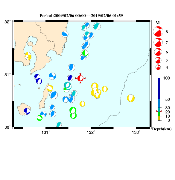 過去に起きた地震のＣＭＴ解