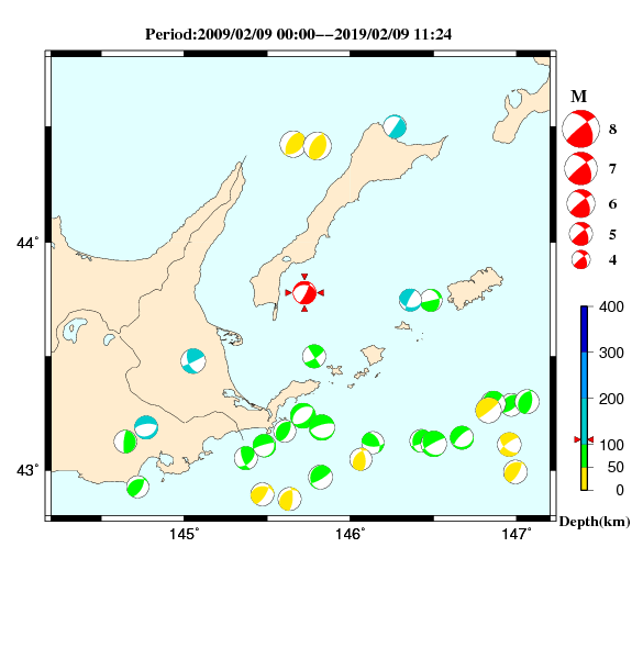 過去に起きた地震のＣＭＴ解