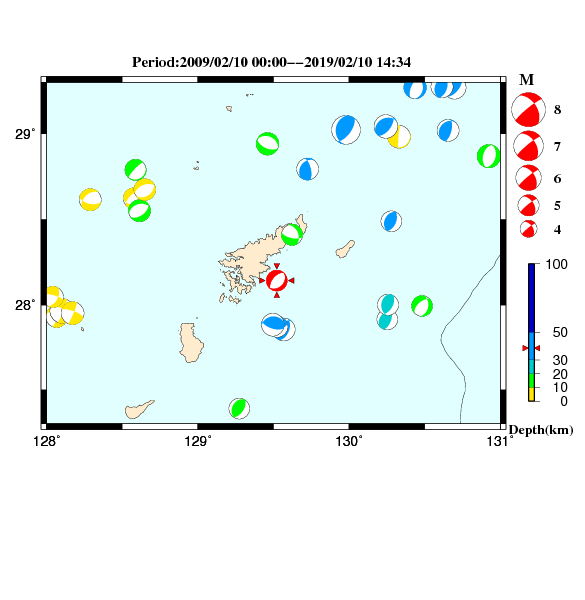 過去に起きた地震のＣＭＴ解