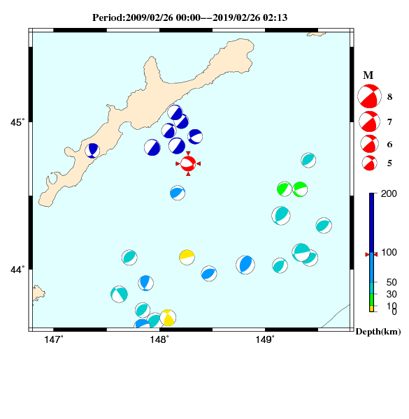 過去に起きた地震のＣＭＴ解