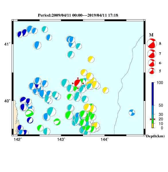 過去に起きた地震のＣＭＴ解