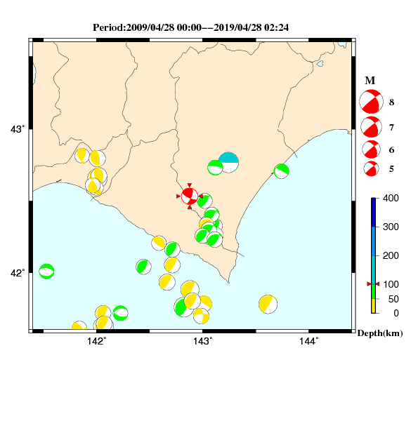 過去に起きた地震のＣＭＴ解
