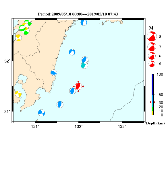 過去に起きた地震のＣＭＴ解
