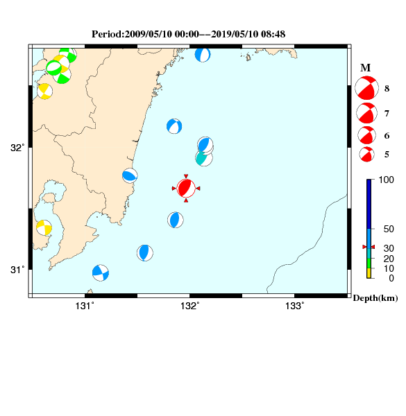 過去に起きた地震のＣＭＴ解