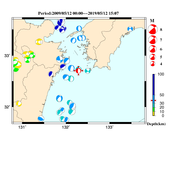 過去に起きた地震のＣＭＴ解