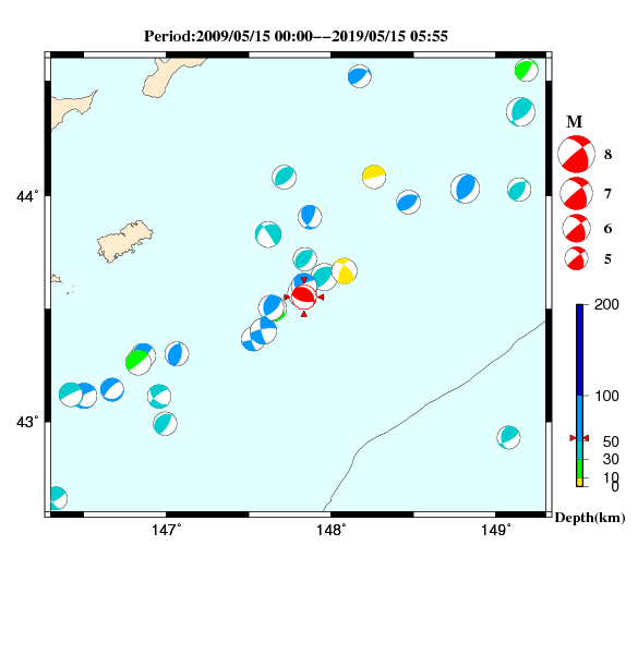 過去に起きた地震のＣＭＴ解
