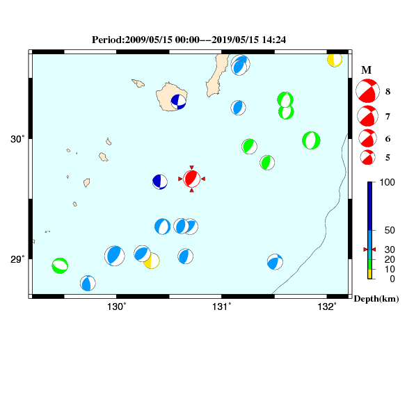 過去に起きた地震のＣＭＴ解