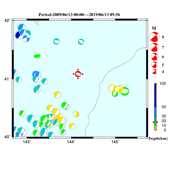 過去に起きた地震のＣＭＴ解