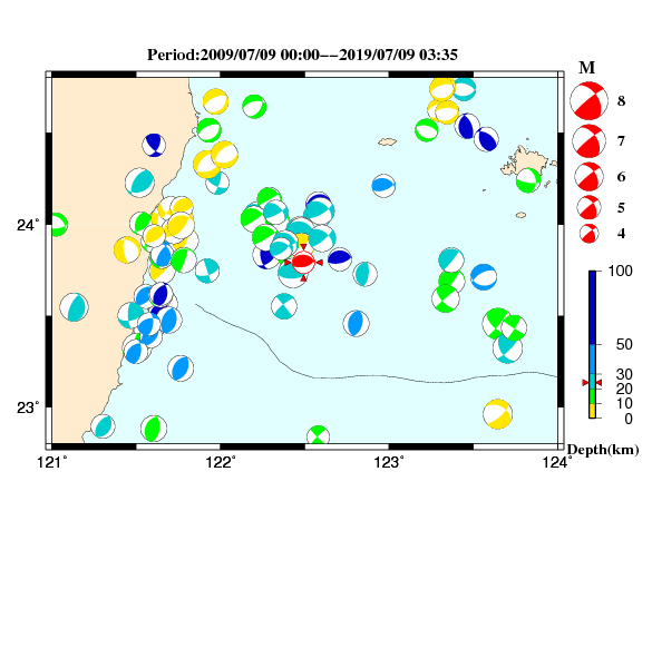 過去に起きた地震のＣＭＴ解