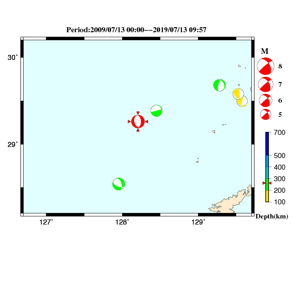 過去に起きた地震のＣＭＴ解