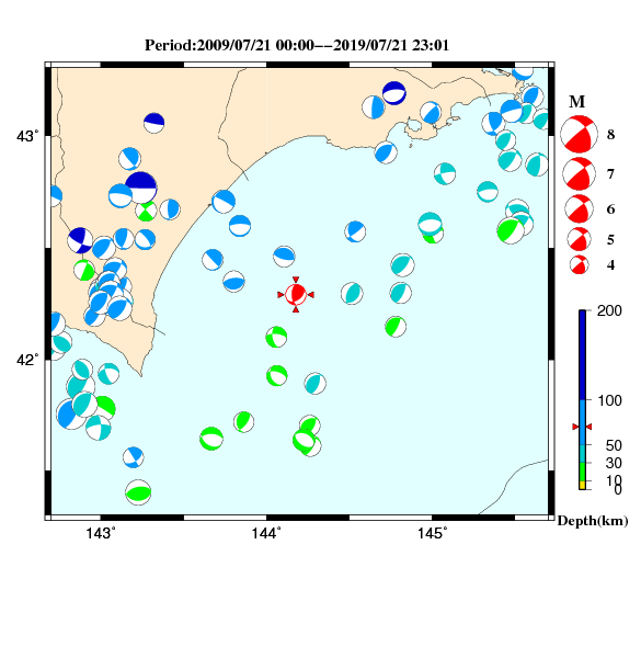 過去に起きた地震のＣＭＴ解
