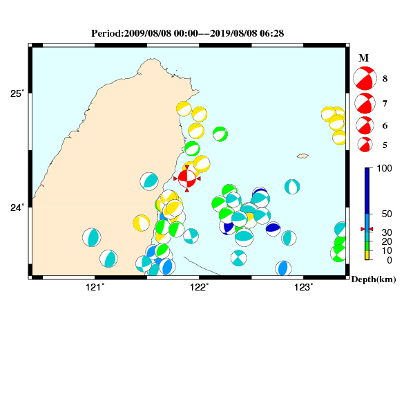 過去に起きた地震のＣＭＴ解