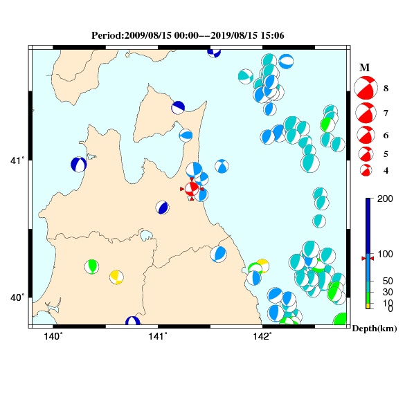 過去に起きた地震のＣＭＴ解