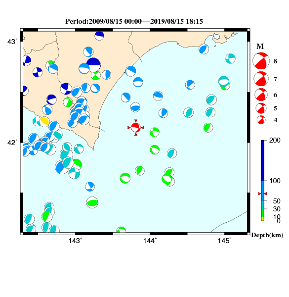過去に起きた地震のＣＭＴ解