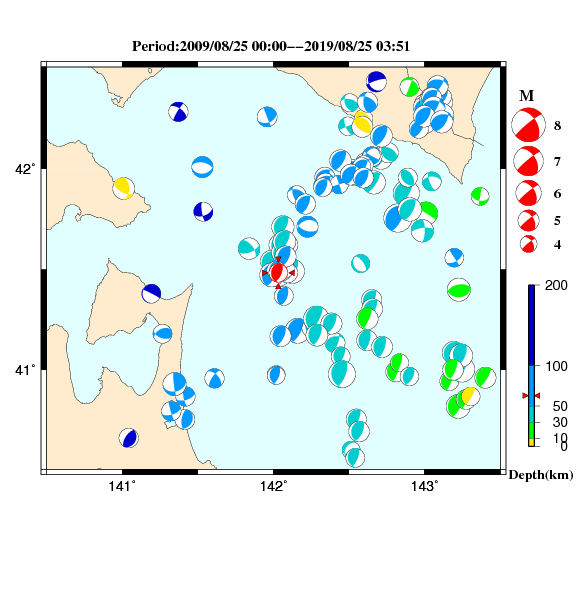 過去に起きた地震のＣＭＴ解