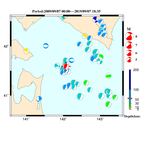 過去に起きた地震のＣＭＴ解