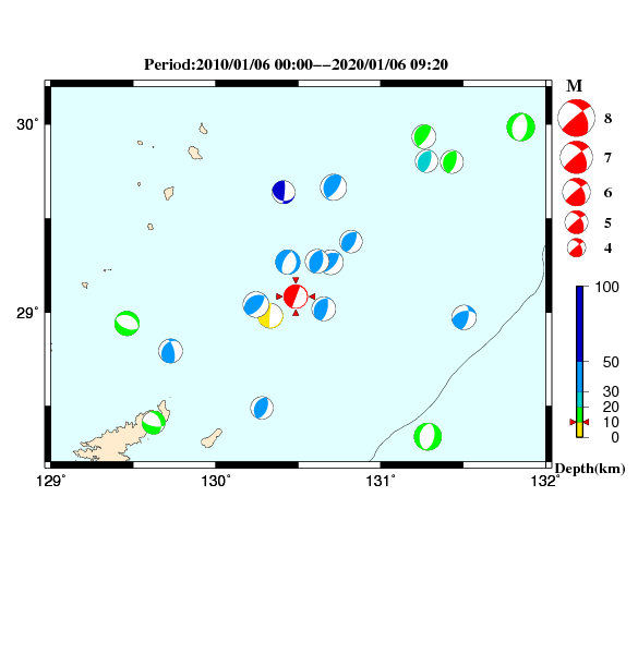 過去に起きた地震のＣＭＴ解