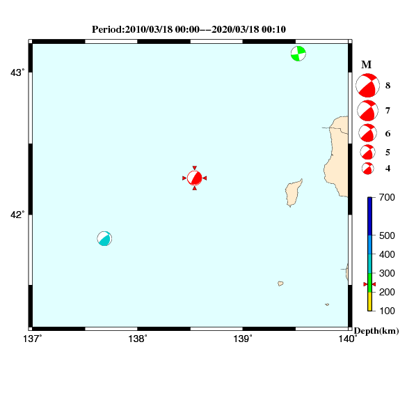 過去に起きた地震のＣＭＴ解