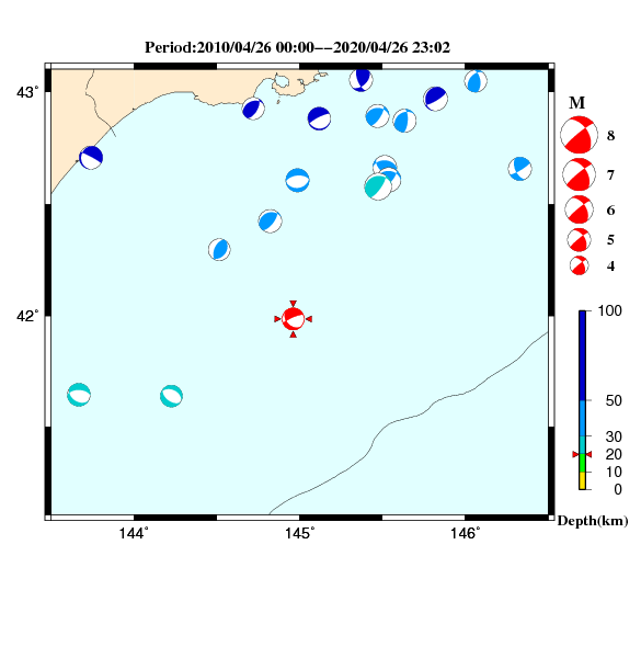 過去に起きた地震のＣＭＴ解