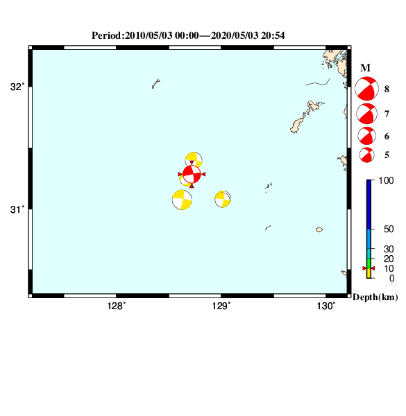 過去に起きた地震のＣＭＴ解
