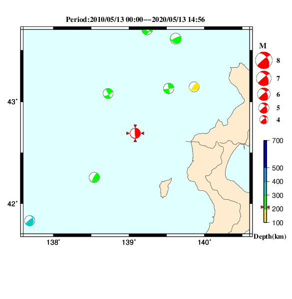 過去に起きた地震のＣＭＴ解