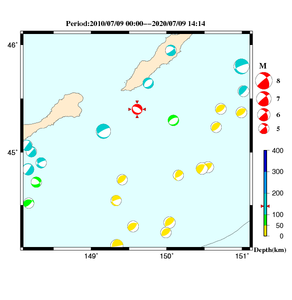 過去に起きた地震のＣＭＴ解