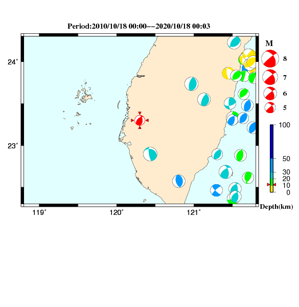 過去に起きた地震のＣＭＴ解