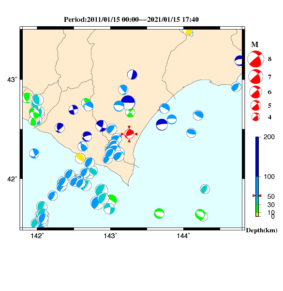 過去に起きた地震のＣＭＴ解