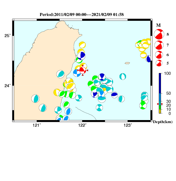 過去に起きた地震のＣＭＴ解