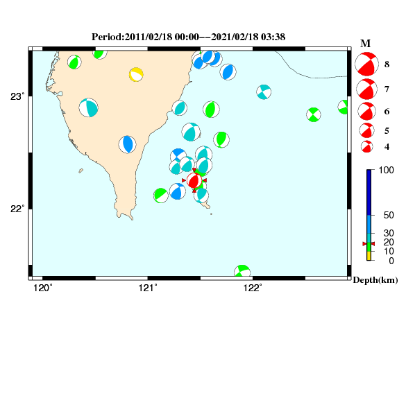 過去に起きた地震のＣＭＴ解
