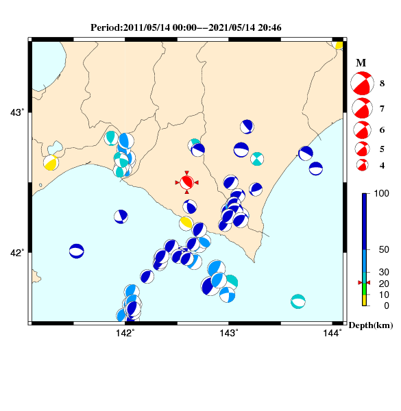 過去に起きた地震のＣＭＴ解