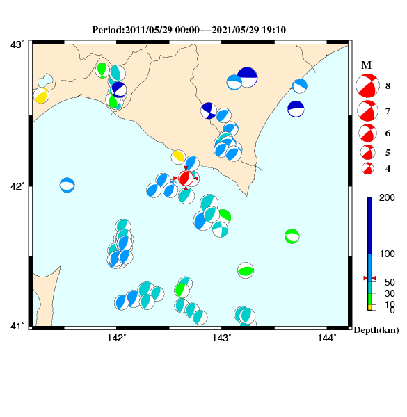 過去に起きた地震のＣＭＴ解