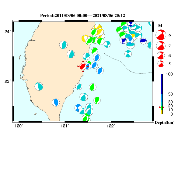過去に起きた地震のＣＭＴ解
